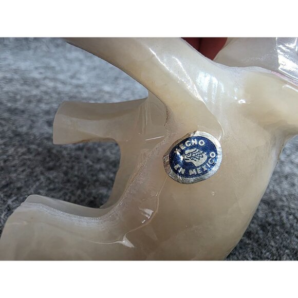 Handcrafted Onyx Stone Elephant Figurine 5" Tall Made in Mexico Art Sculpture - Picture 2 of 7